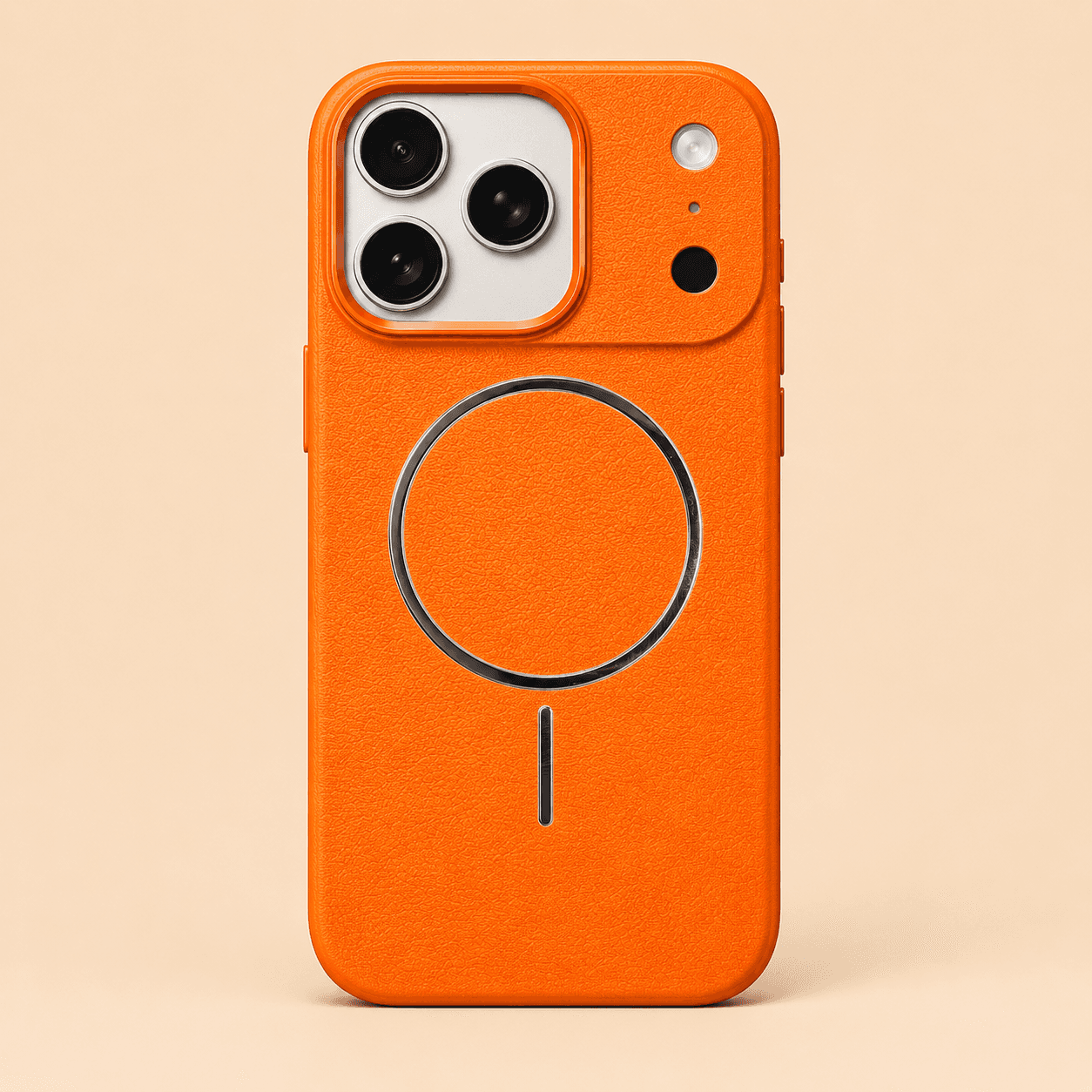 جراب ايفون جلد فاخر ماج سيف — Orange